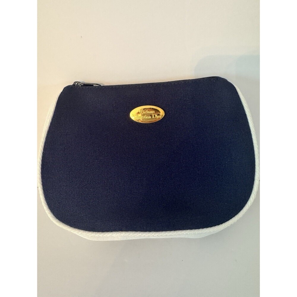 Dior Blue & White Zipper Makeup Bag /Perfume/Cosmetic Pouch Travel Organizer